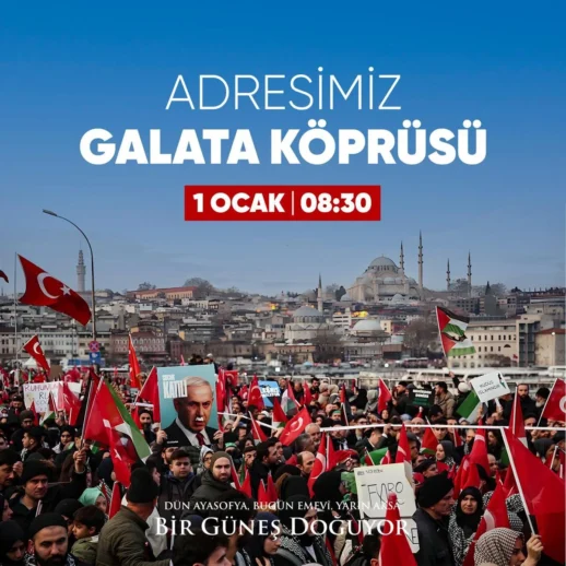 Yeni Yılın İlk Sabahında Galata Köprüsü'nde Filistin İçin Büyük Buluşma Gerçekleşecek!