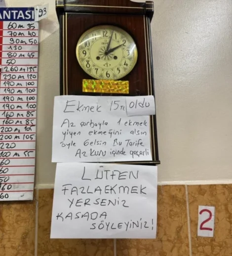 İzmit’te Bir Esnaf Lokantasında Dikkat Çeken Bir Yazı Asıldı!